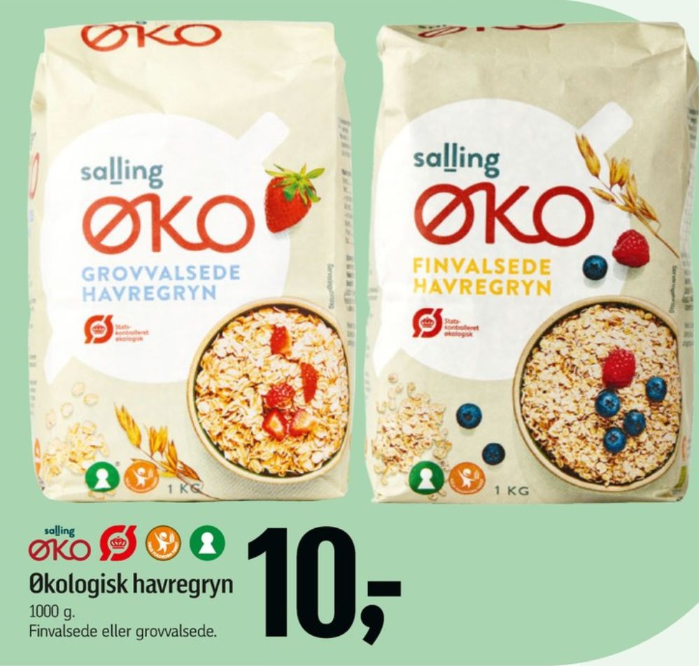 Salling ØKO, Finvalsede Havregryn 