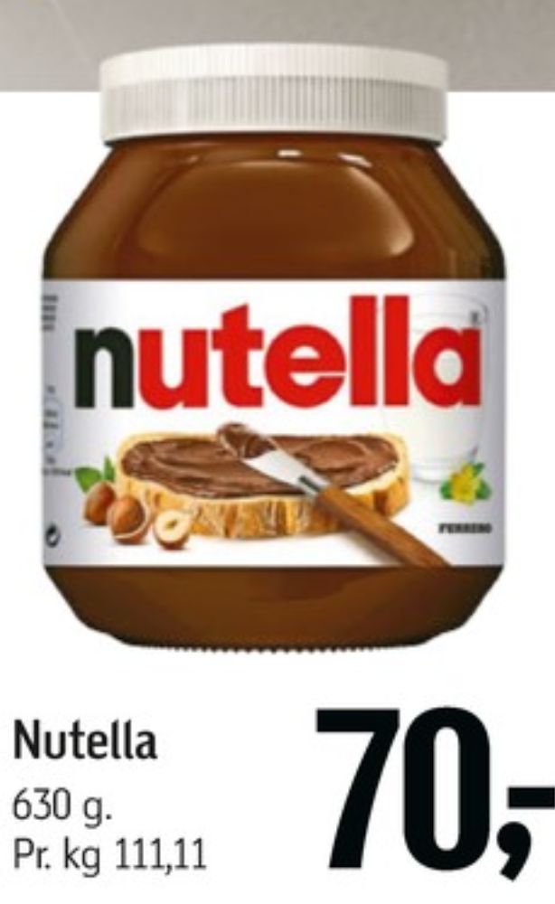 Nutella, Smørepålæg
