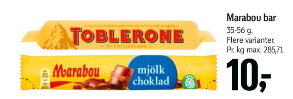 Toblerone, Chokolade