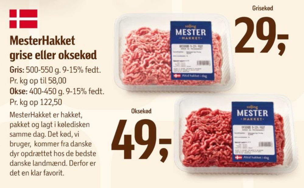 Salling Mester Hakket, Hakket oksekød 9-15%
