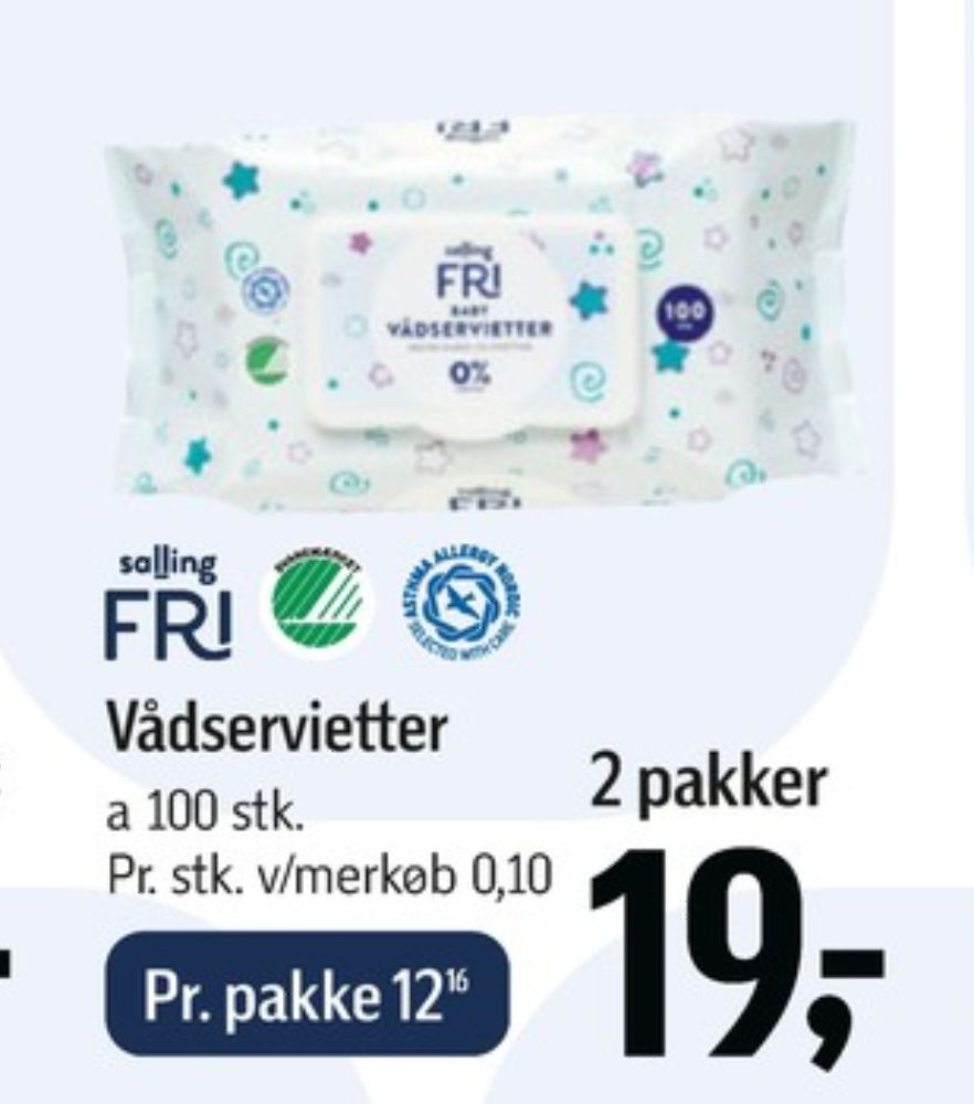 Salling Fri, Vådservietter