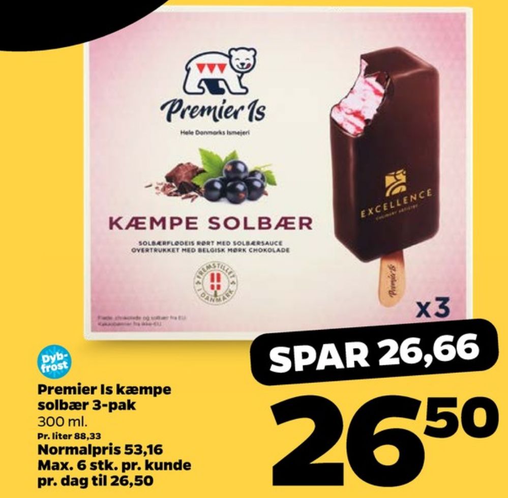 Premier, Kæmpe Solbær ispinde