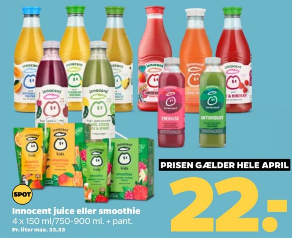 innocent, Æblejuice, Hindbær