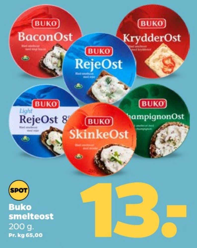 Buko Smelte, Smøreost Skinkeost
