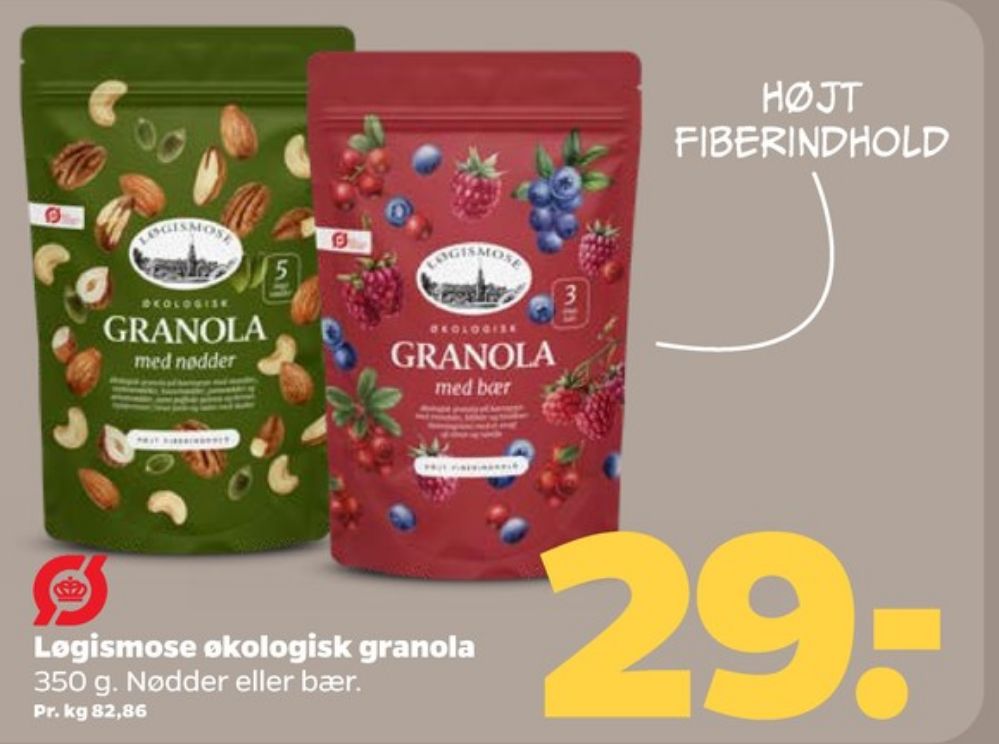 Løgismose, Granola med bær