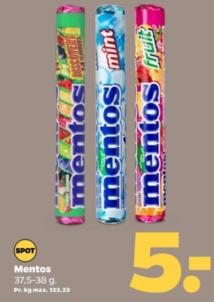 Mentos, Pastiller Fruit