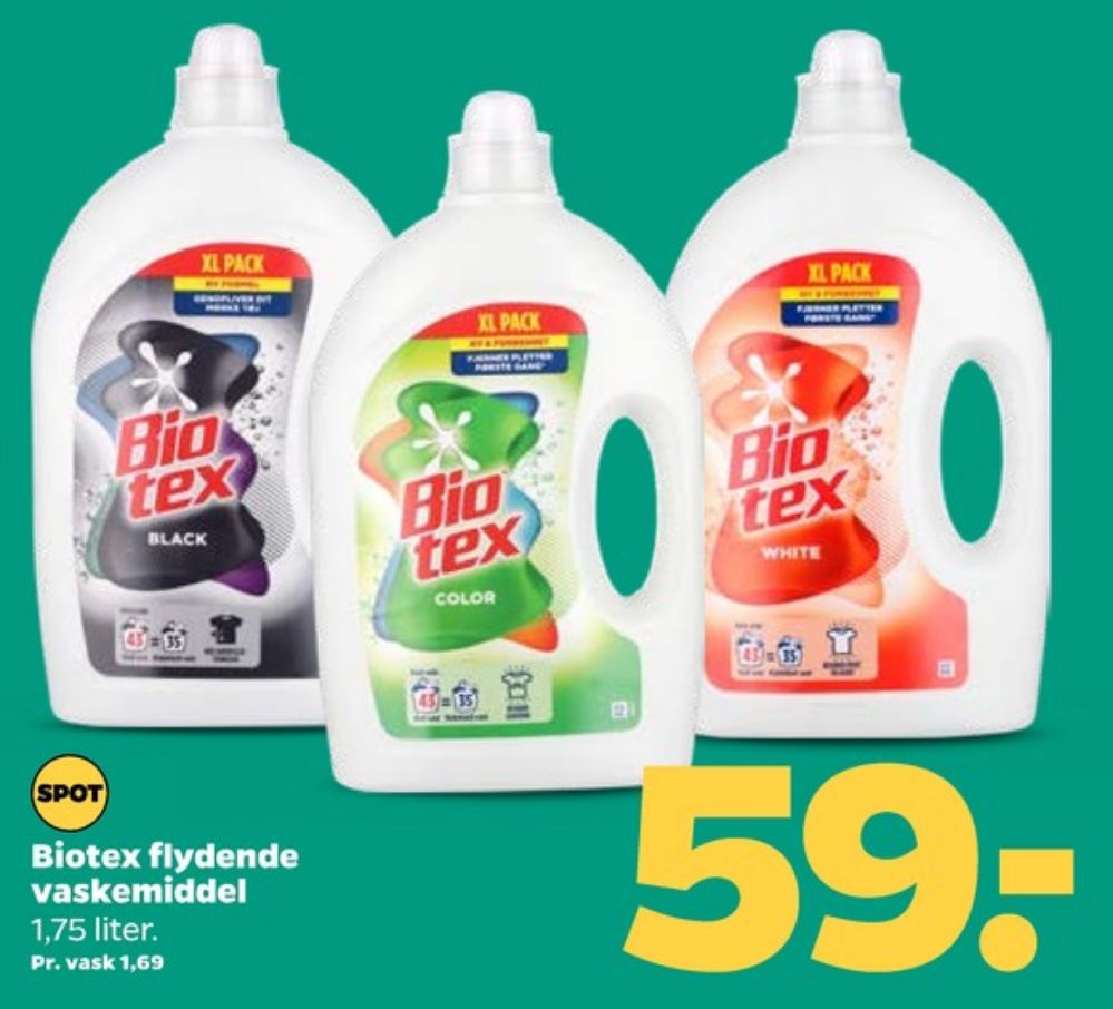 Biotex, Vaskemiddel-flydende