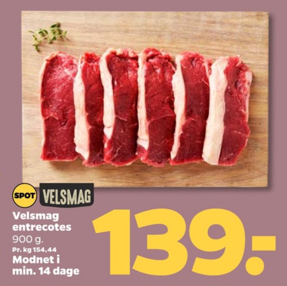 Velsmag, Okseentrecotes