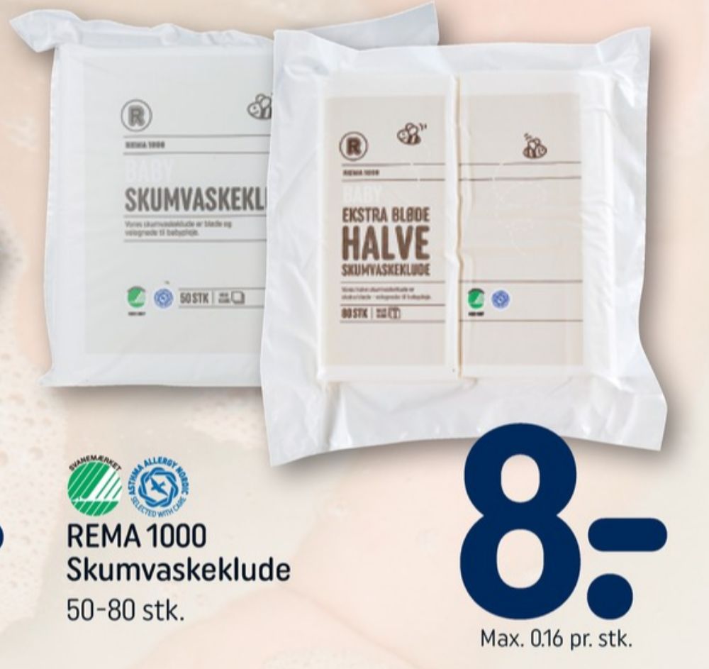 Rema 1000, Vaskeklude