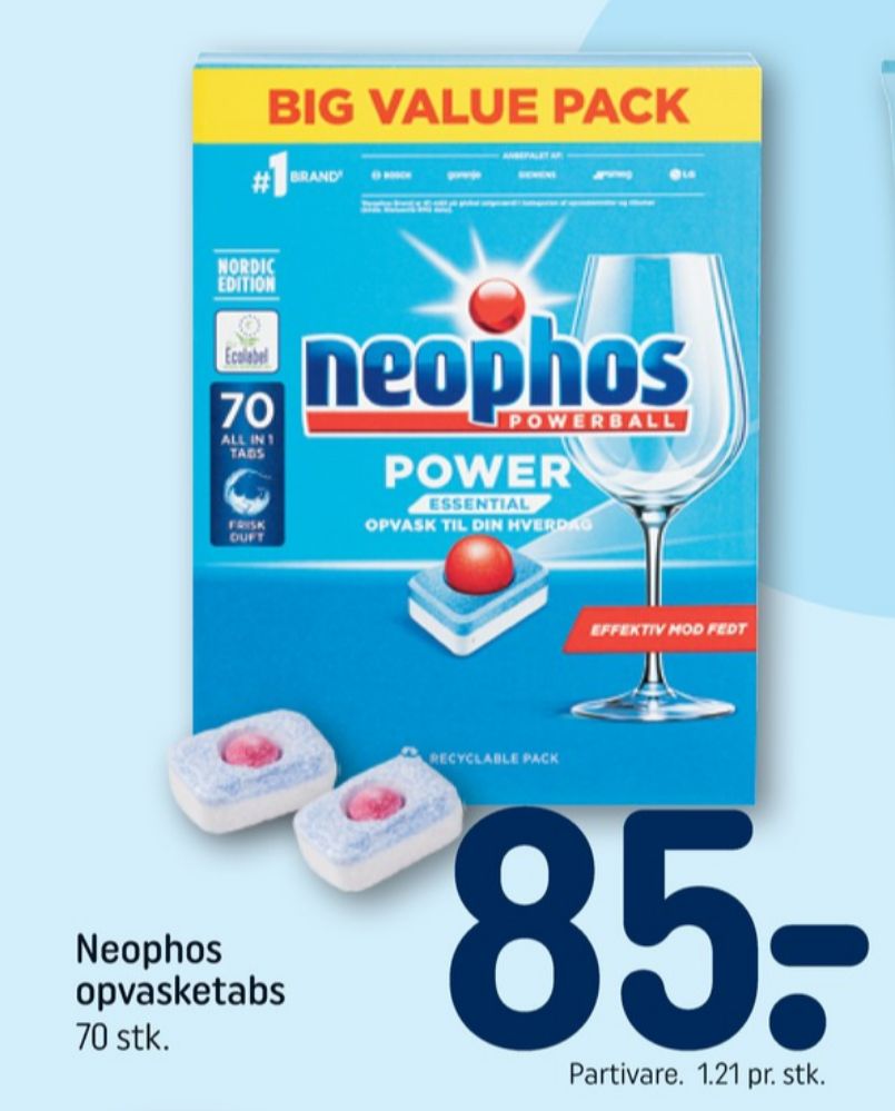 Neophos, Maskinopvask-tabs