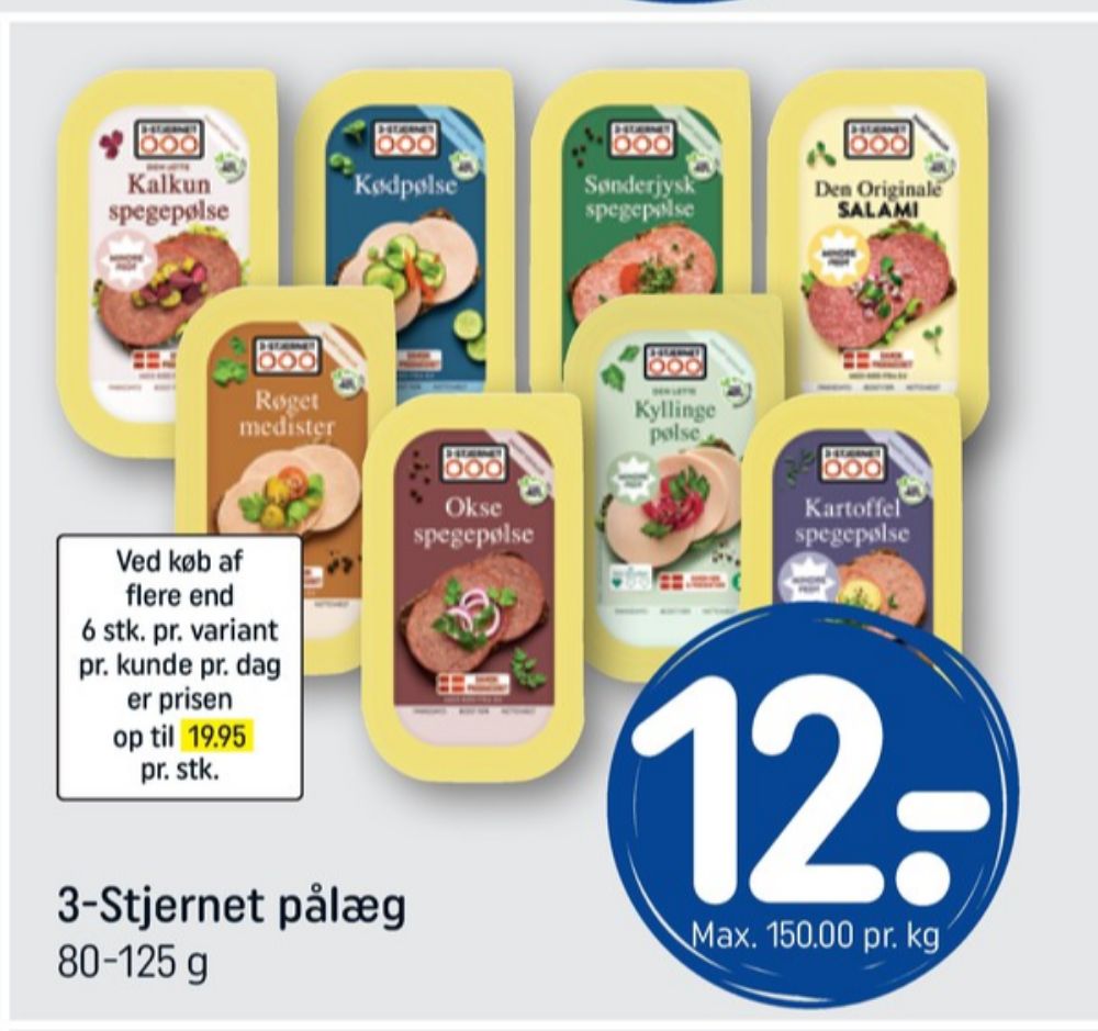 3-stjernet Gul bordpak, Kartoffelspegepølse