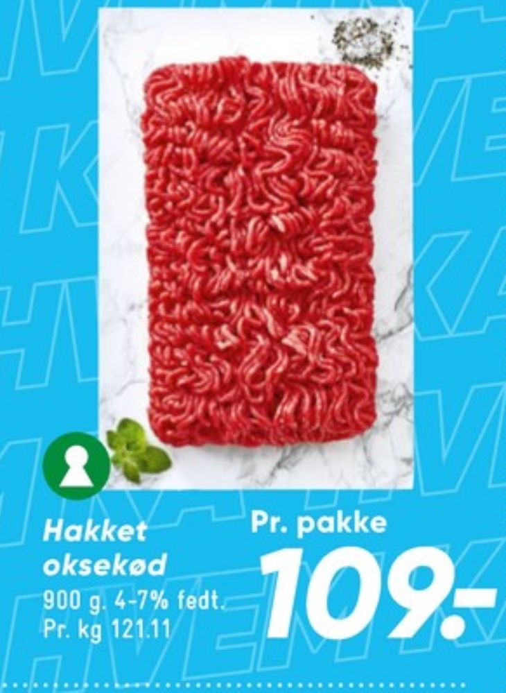 Hakket oksekød 4-7%