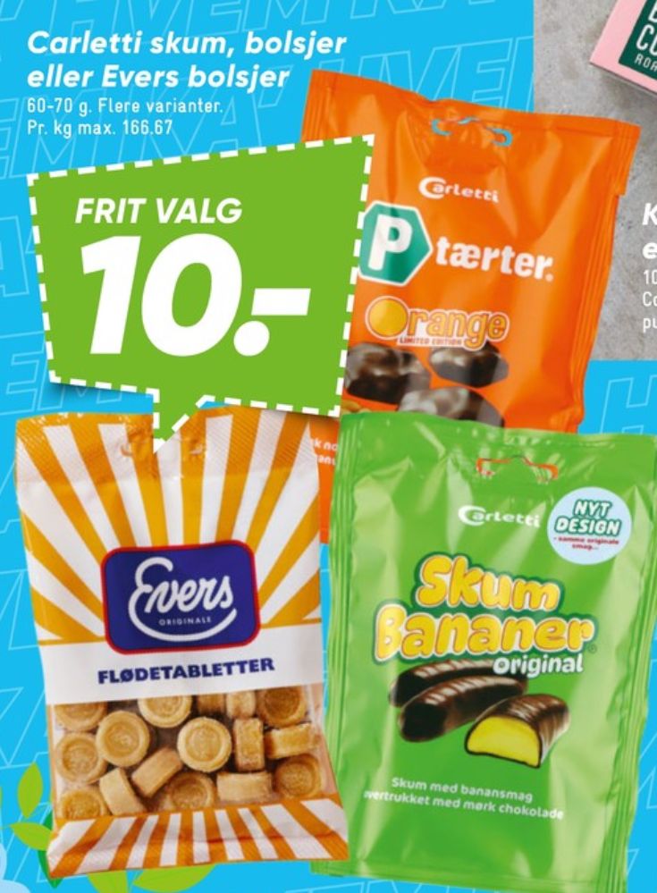 Evers Flødetabletter, Bolsjer