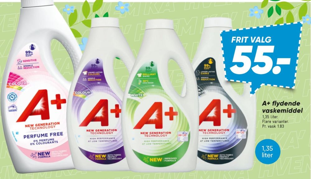 A+, Vaskemiddel-flydende