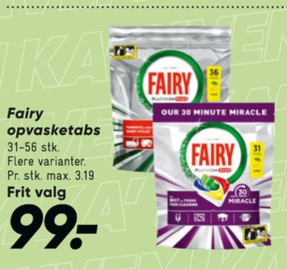 Fairy, Maskinopvask-tabs