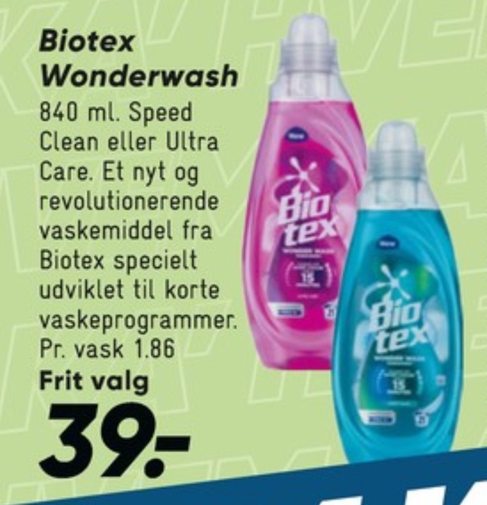 Biotex, Vaskemiddel-flydende