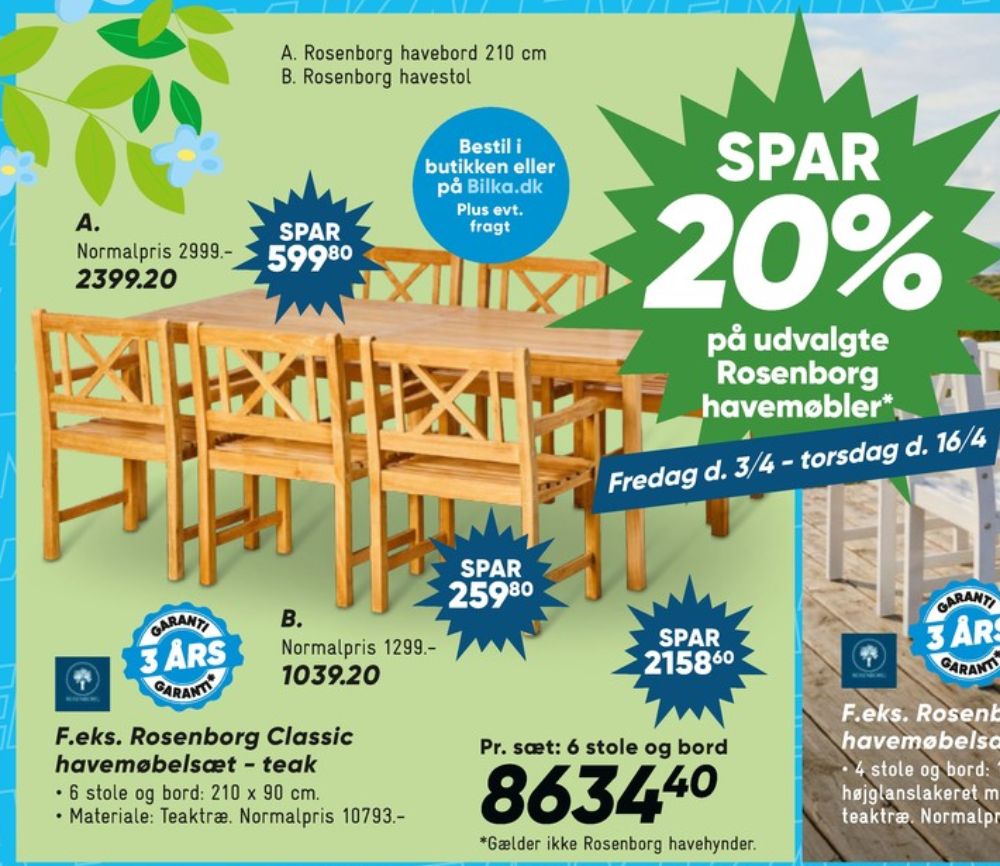 Rosenborg, Havemøbelsæt