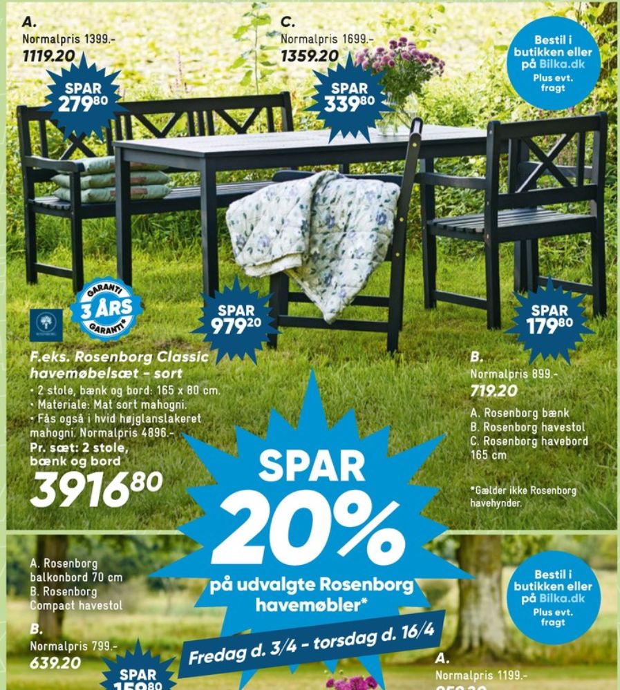 Rosenborg, Havemøbelsæt