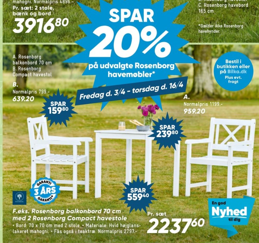 Rosenborg, Havemøbelsæt