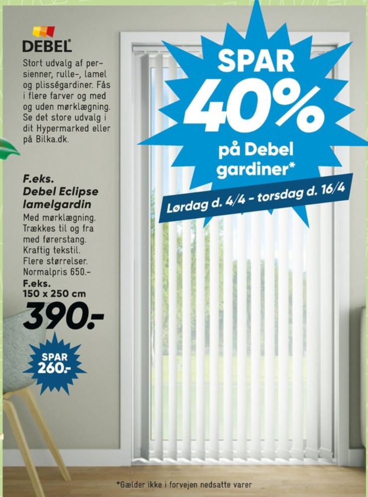 Debel, Mørklægningslamelgardin