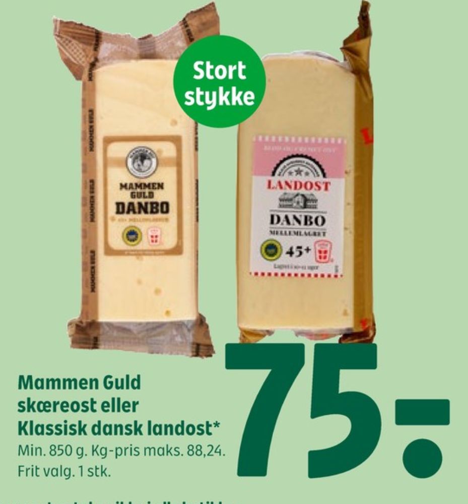 Mammen Landost, Skæreost Danbo Mellemlagret 45+