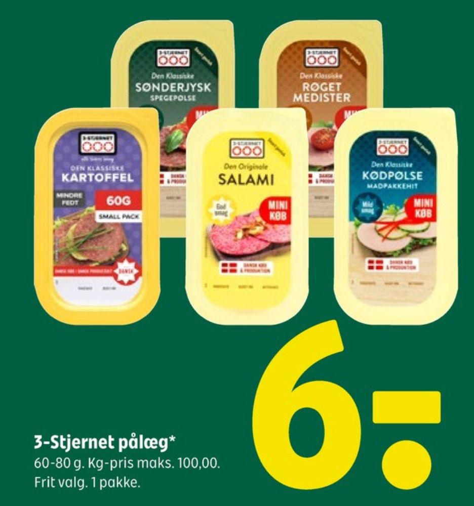 3-stjernet Gul bordpak, Kødpølse