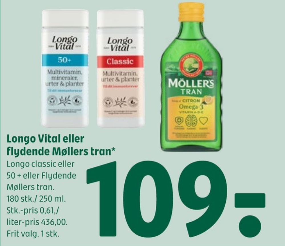 Longo Vital, Vitaminer