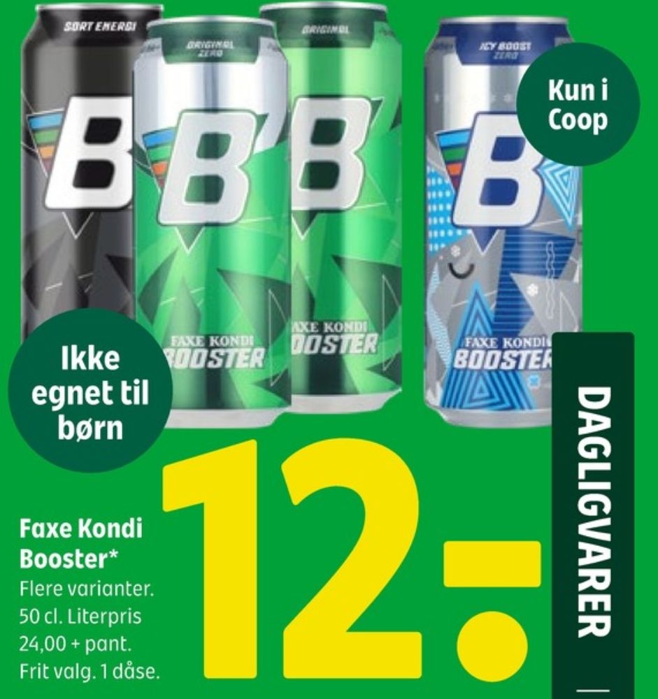 Faxe Kondi Booster Sort, Energidrik