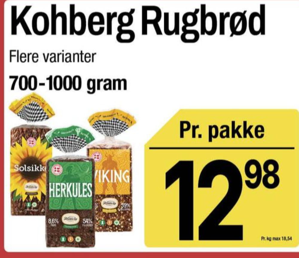 Kohberg Herkules, Rugbrødsskiver