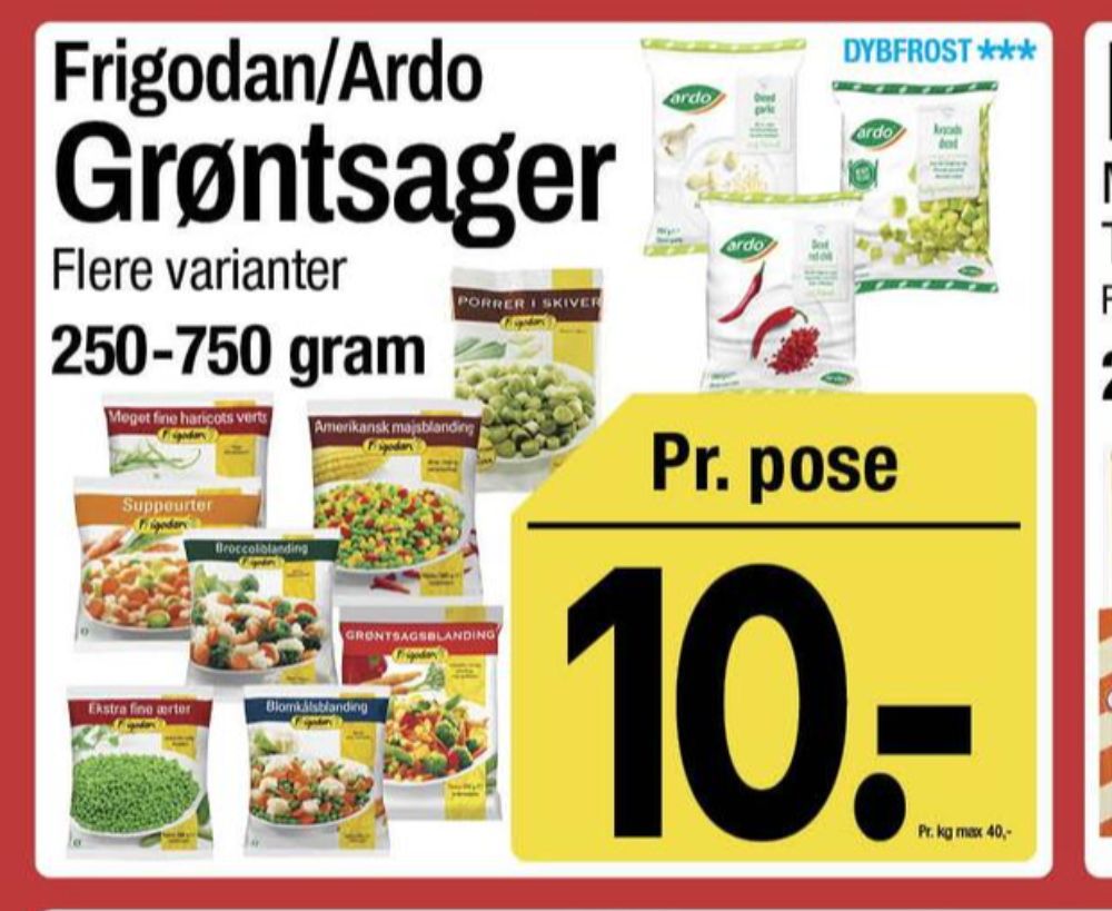 Frigodan, Ekstra Fine Ærter