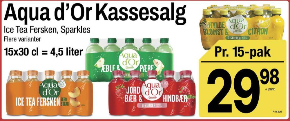 Aqua d'Or Sparkles, Mineralvand med brus hyldeblomst og citron 15 pk.