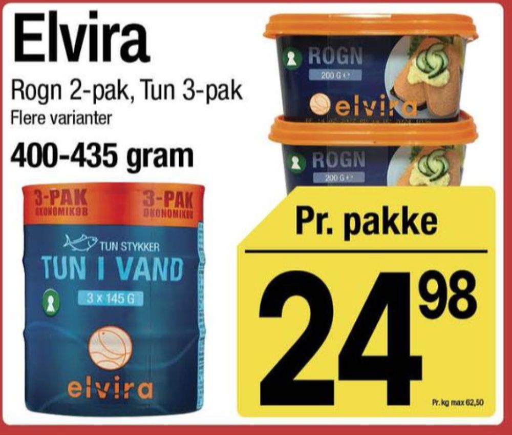 Elvira, Tun i vand