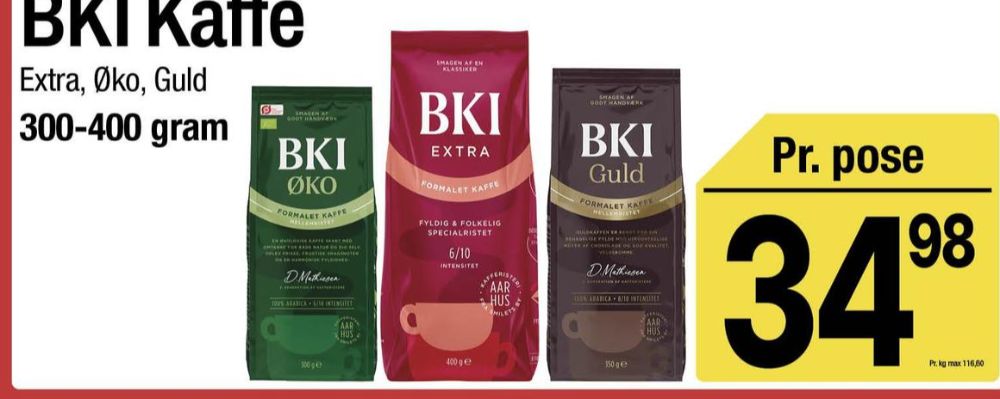 BKI Extra Specialristet, Kaffe Formalet