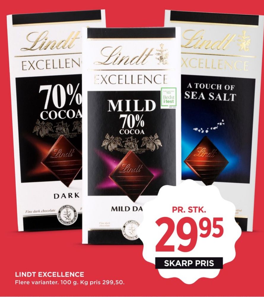 Lindt Excellence, Chokoladeplade A Touch of Sea Salt Dark
