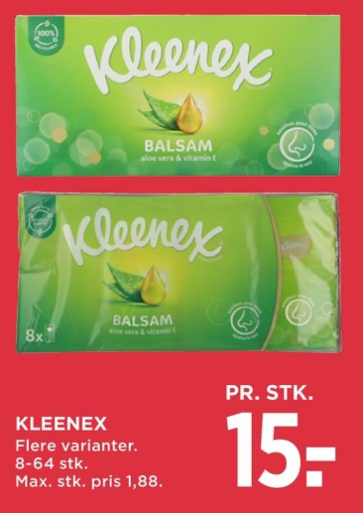 Kleenex, Lommetørklæder