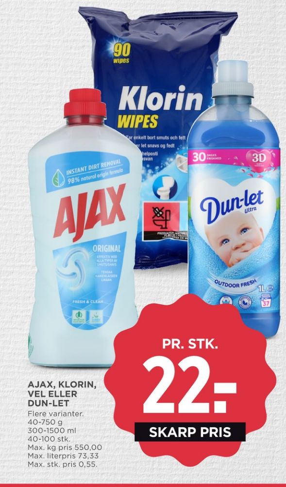 Ajax, Rengøring - universal