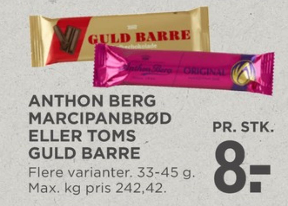 Toms Guldbarre, Chokoladebar Mælkechokolade