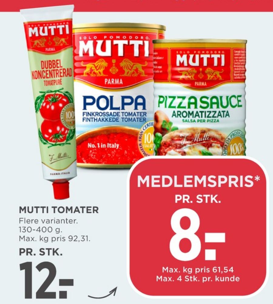 Mutti, Hakkede tomater