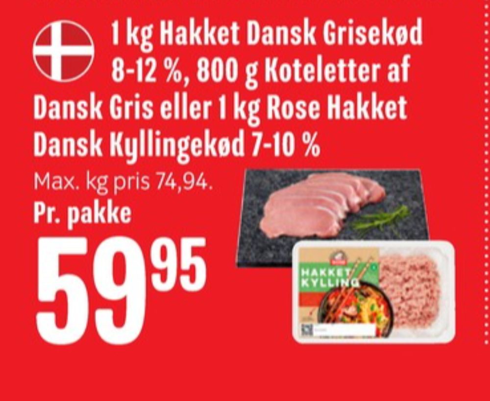 Hakket grisekød 8-12%