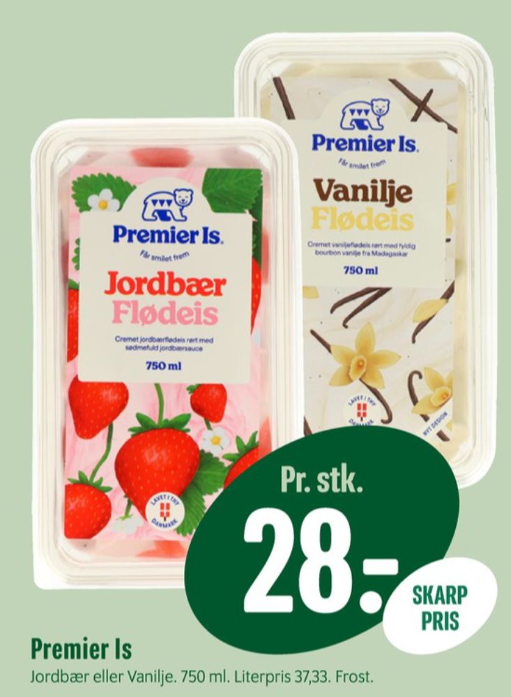 Premier, Jordbær Flødeis