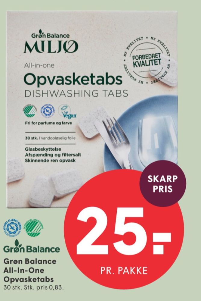 Grøn Balance, Maskinopvask-tabs