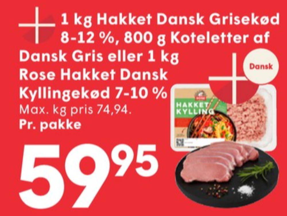 Hakket grisekød 8-12%