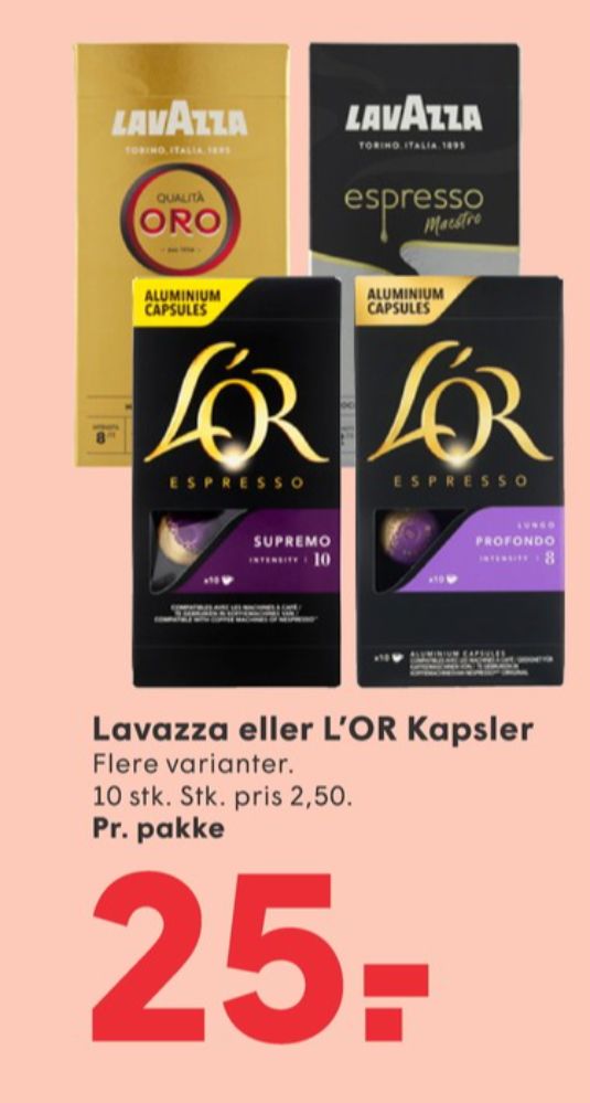 LOR Espresso Supremo, Kaffekapsler