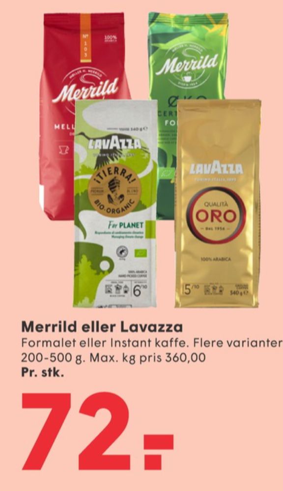 LavAzza Tierra, Kaffe Formalet