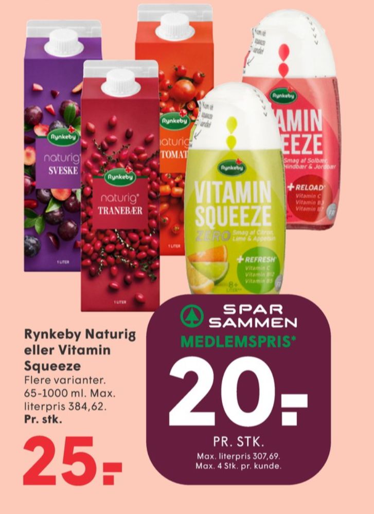 Rynkeby Vitamin Squeeze Zero, Citron, Lime & Appelsin Koncentrat
