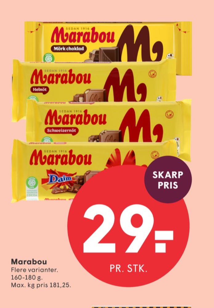 Marabou, Chokoladeplade Helnöt