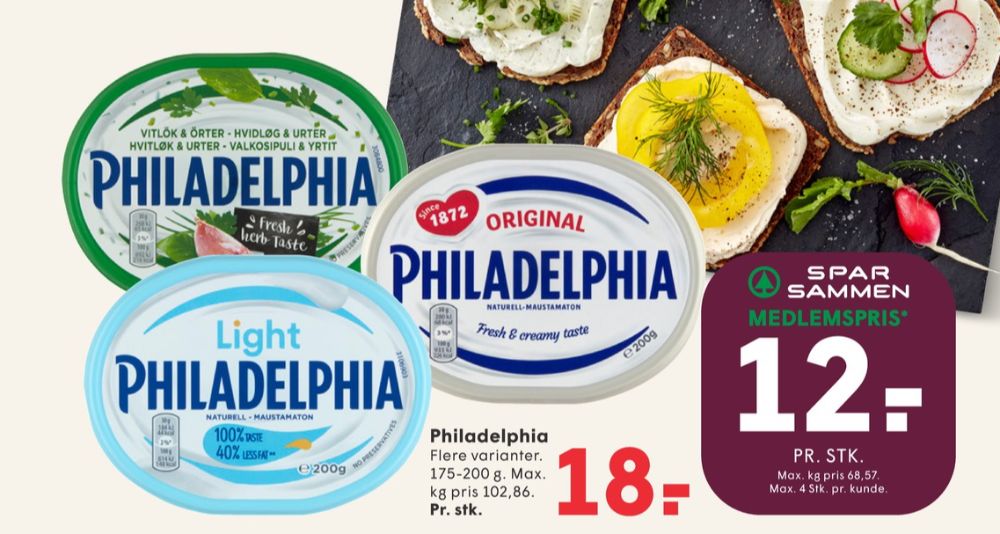 Philadelphia, Flødeost Hvidløg & Urter