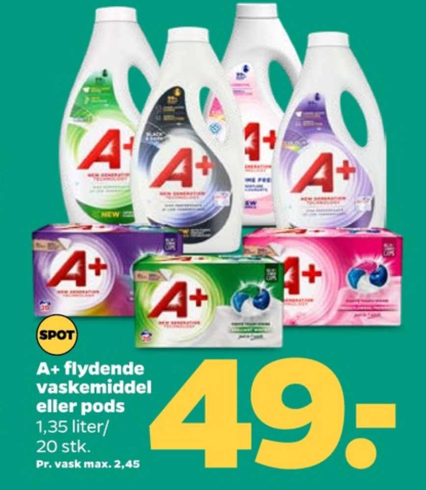 A+, Vaskemiddel-flydende