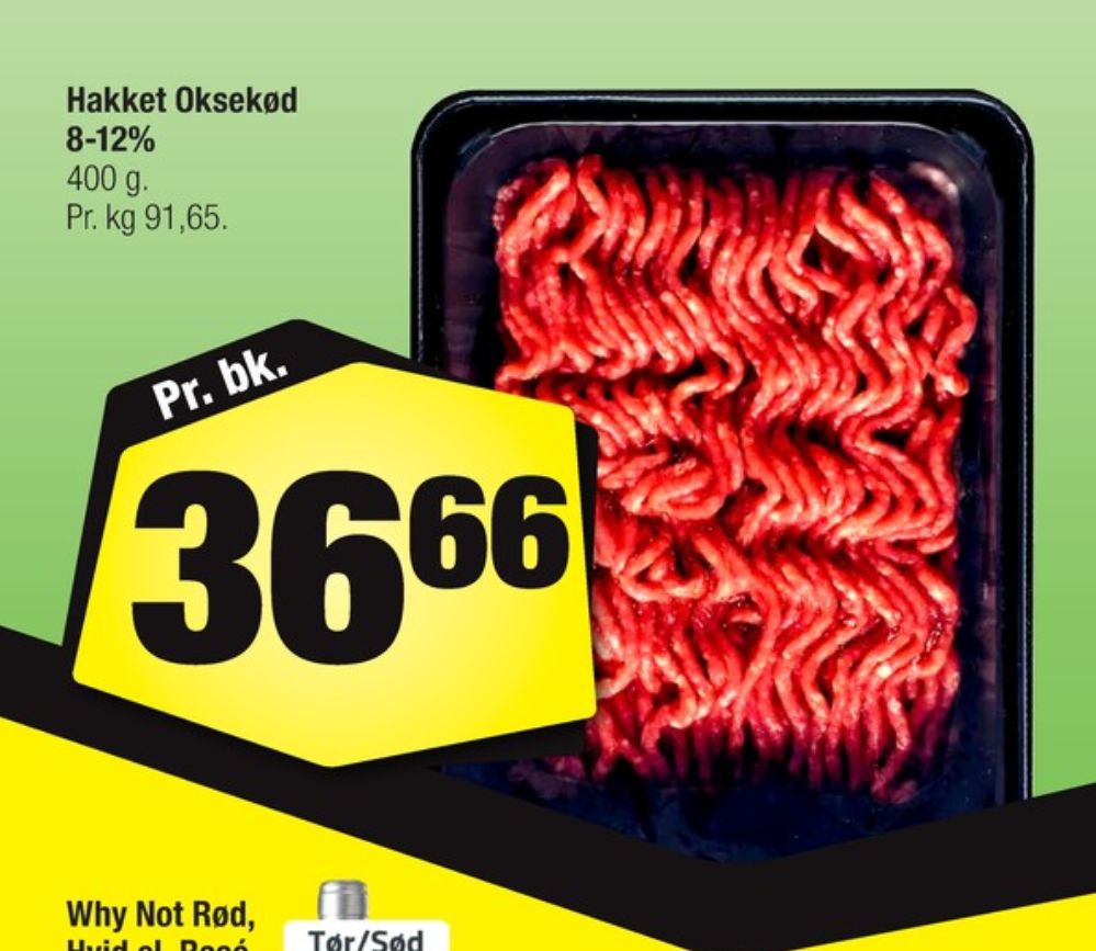 Hakket oksekød 8-12%