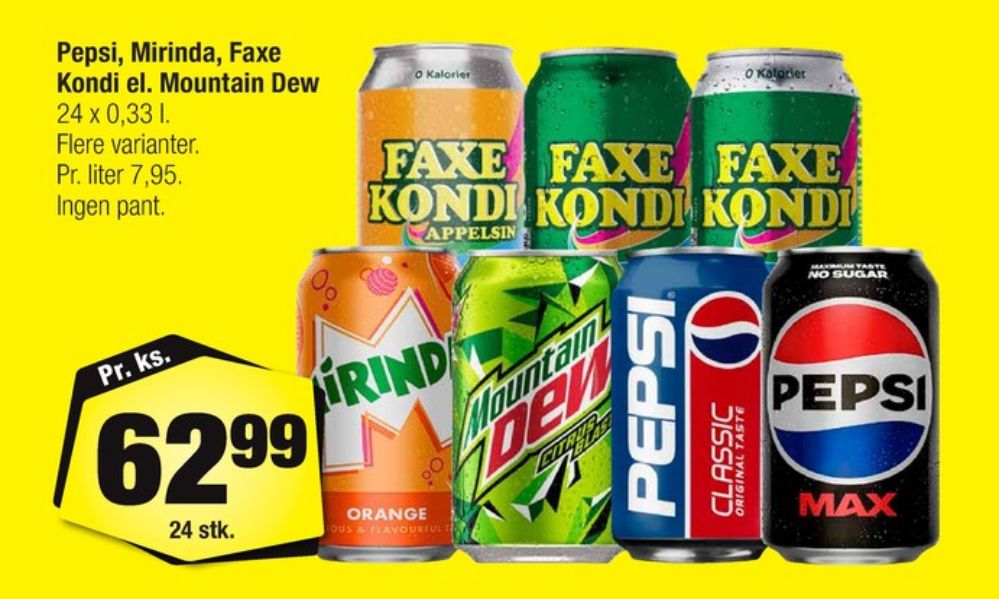 Faxe Kondi 0 Kalorier Appelsin, Appelsinsodavand 24 pk.